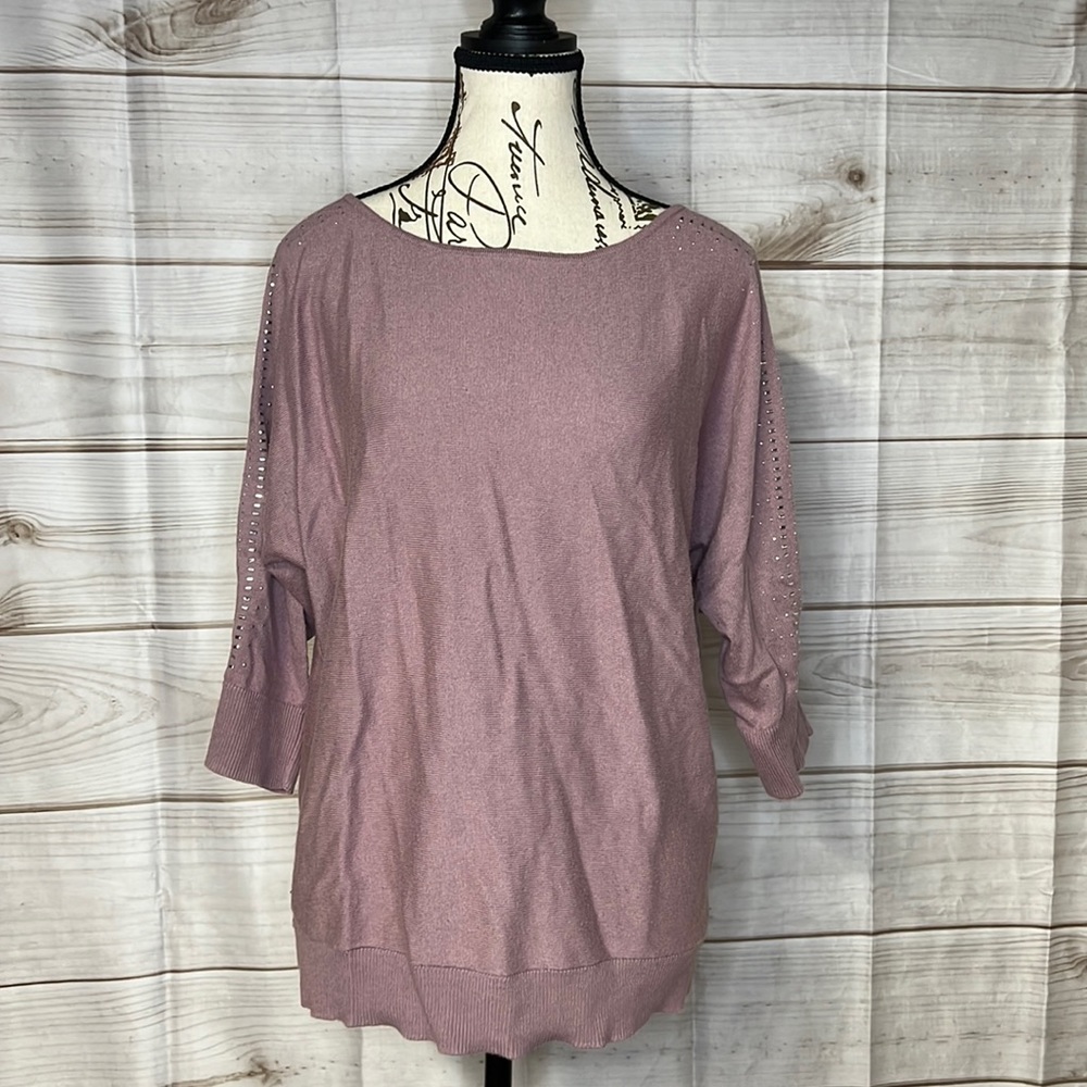 7th Avenue New York & Company Lavender 3/4 Sleeve Top
